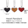 Wood Pendant Necklace — Heart Pendant Necklace