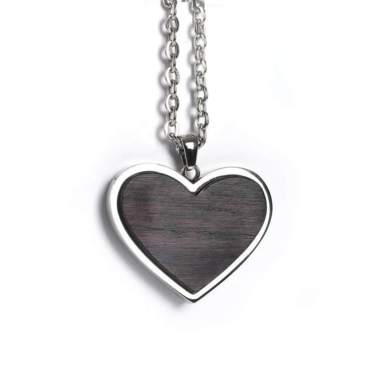 Wood Pendant Necklace — engravable wood pendant necklace heart black