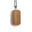 Wood Pendant Necklace — engravable natural wood pendant military dog tag