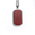 Wood Pendant Necklace — engravable rosewood pendant necklace military dog tag