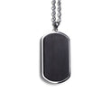 Wood Pendant Necklace — engravable black wood pendant military dog tag