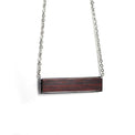 Wood Pendant Necklace — engravable wood pendant necklace horizontal bar rosewood