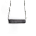 Wood Pendant Necklace — engravable wood pendant horizontal bar black