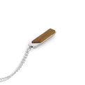 Wood Pendant Necklace — engravable wood pendant necklace vertical bar in natural wood