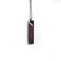 Wood Pendant Necklace — engravable wood pendant necklace vertical bar rosewood