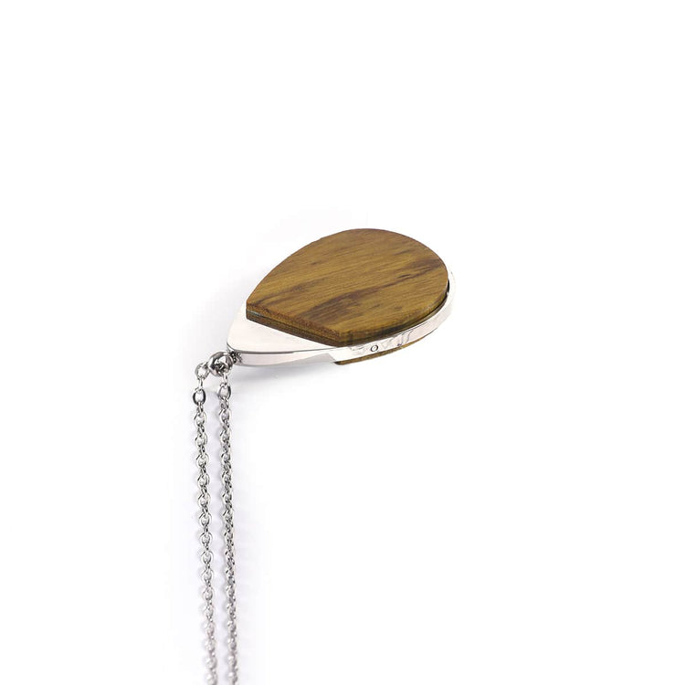 Wood Pendant Necklace — engravable wood pendant necklace tear drop natural
