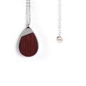 Wood Pendant Necklace — engravable wood pendant necklace teardrop in rosewood