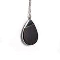 Wood Pendant Necklace — engravable wood pendant necklace teardrop black