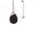 Wood Pendant Necklace — engravable wood pendant tear drop black