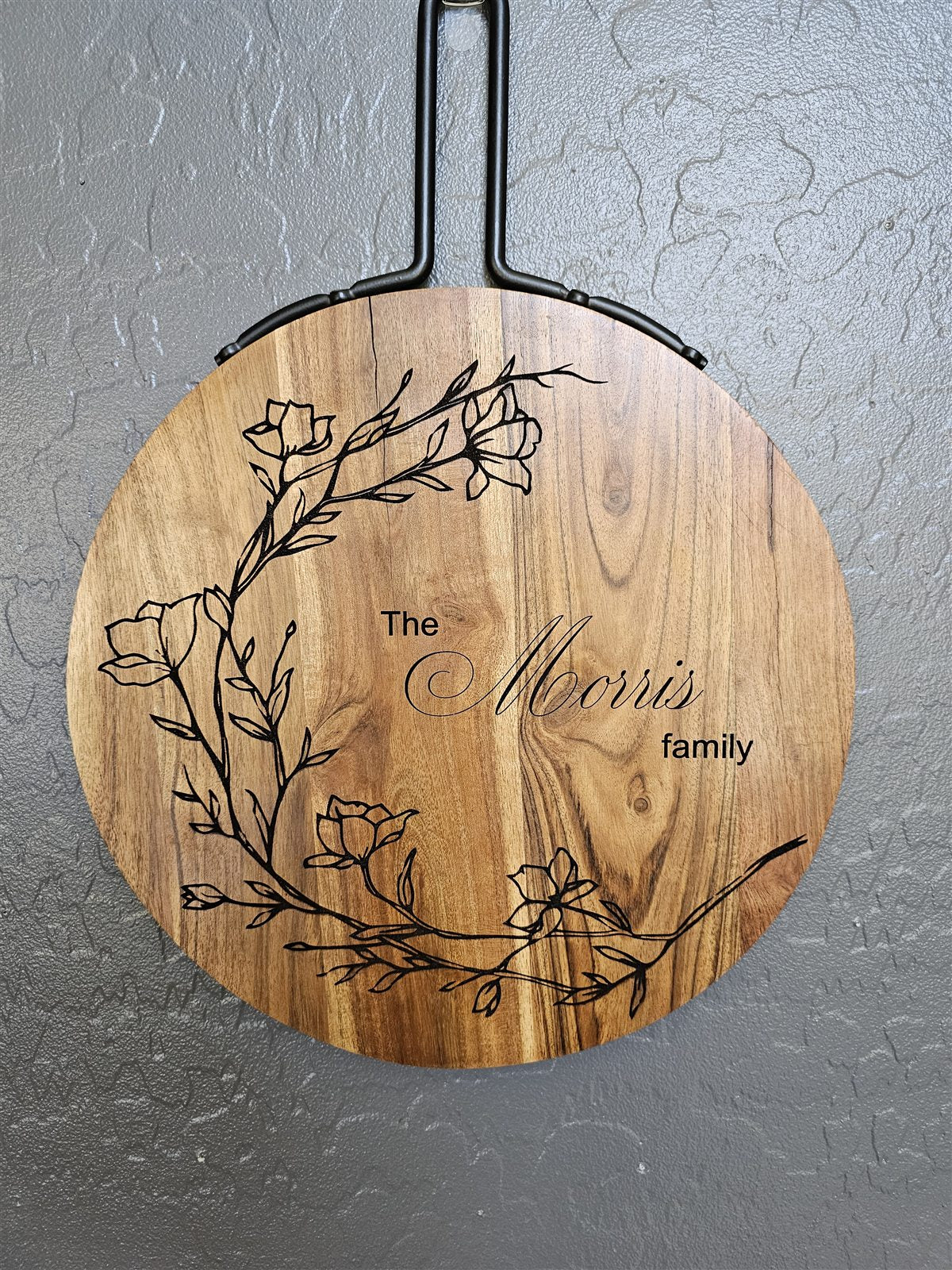 Engraved family wood sign